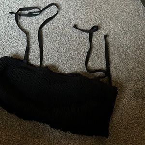 H&M black ribbed bikini top size 14